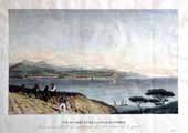 Vue du port et de la ville d'Antibes prise à mi-côte de la montagne de Notre-Dame de la Garde.