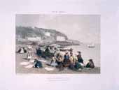 Femmes et pêcheurs de Nice. Plage des Ponchettes à Nice.